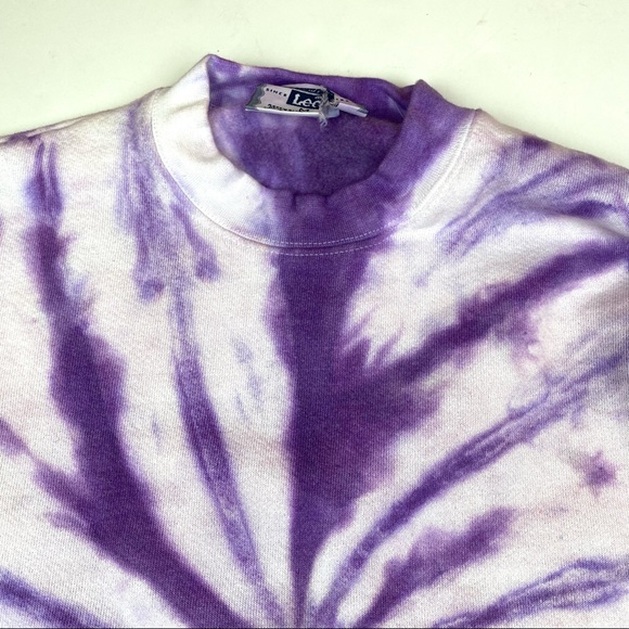 Tie Dye Adult Medium Sweatshirt Purple Halloween Vintage Pullover Crewneck Blend - Picture 5 of 9